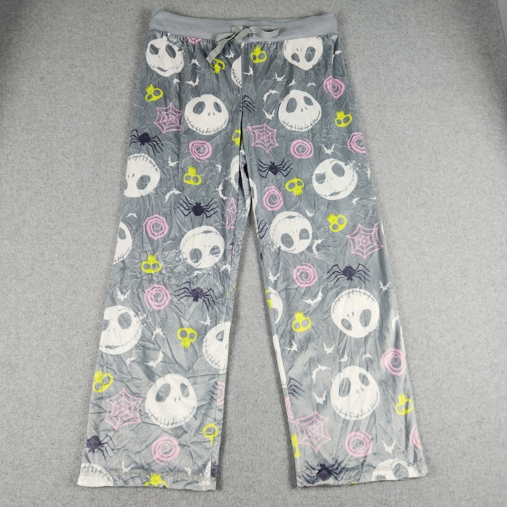 Disney Pajama Pants Womens L Gray Jack Skellington Nightmare Before Christmas